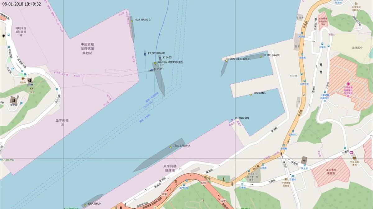 χάρτης της keelung λιμάνι