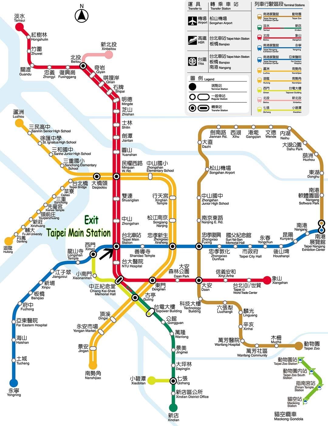 Taipei main station, υπόγειο εμπορικό κέντρο χάρτη