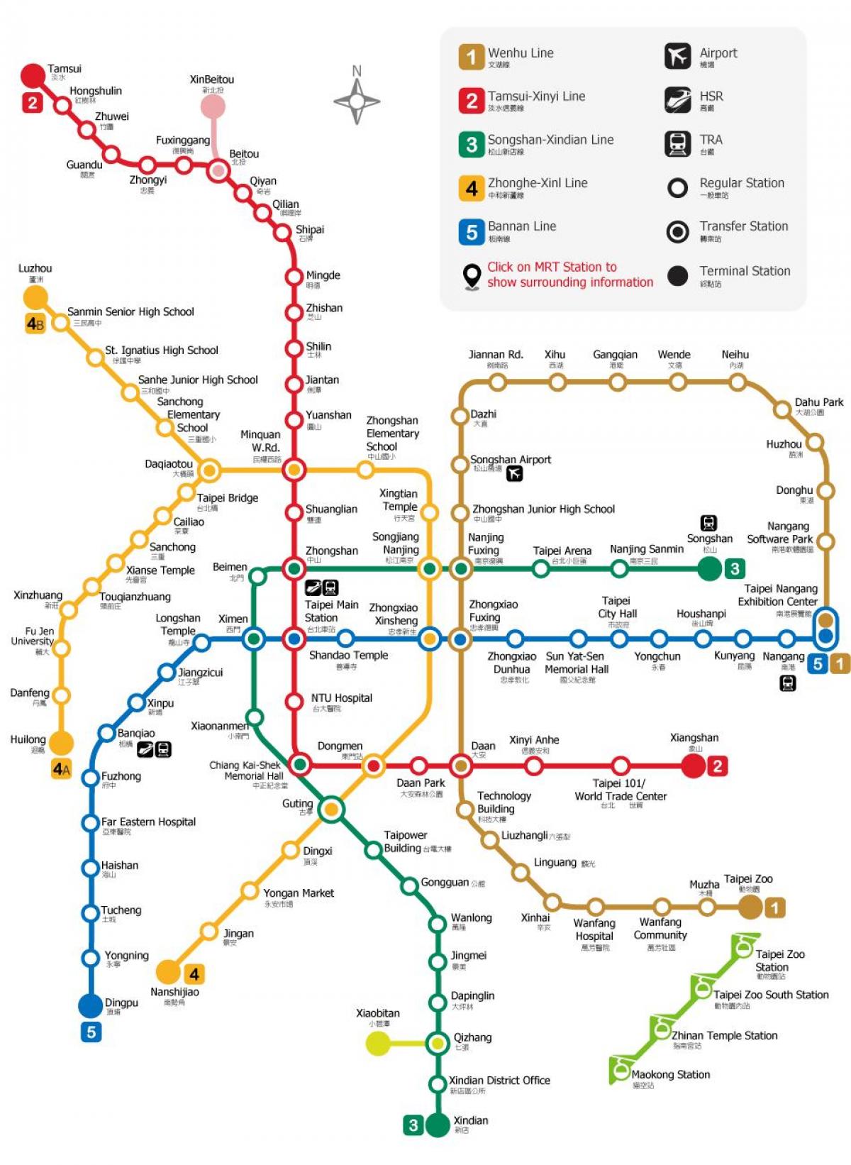 Ταϊπέι rapid transit χάρτης
