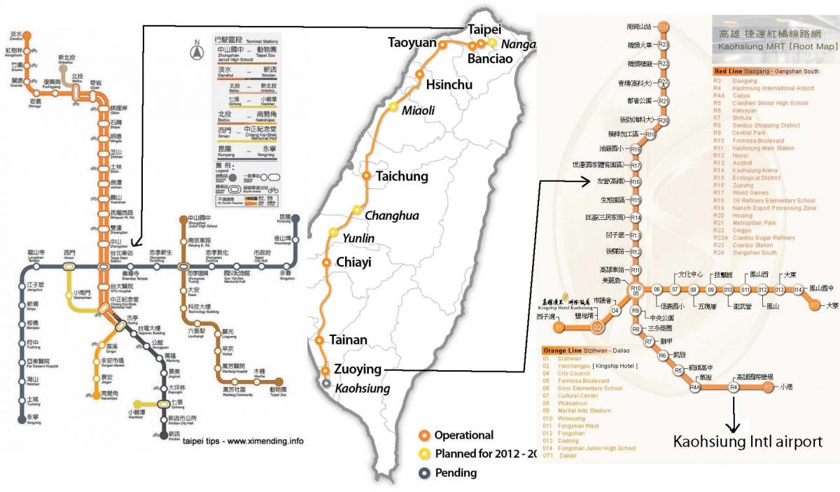 χάρτης της Ταϊπέι υψηλής ταχύτητας σιδηροδρομικό σταθμό