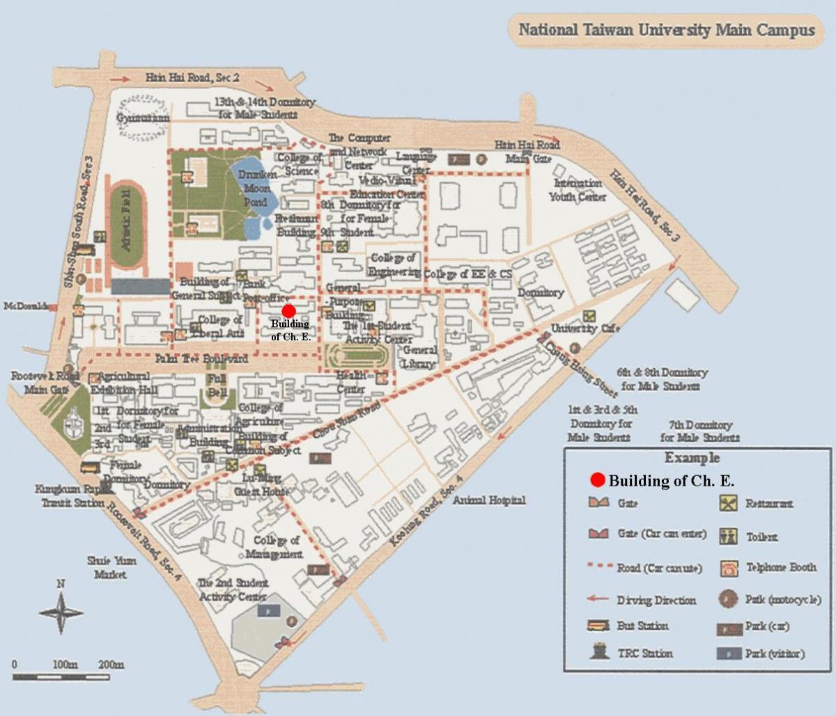 εθνικό πανεπιστήμιο της ταϊβάν χάρτη της πανεπιστημιούπολης