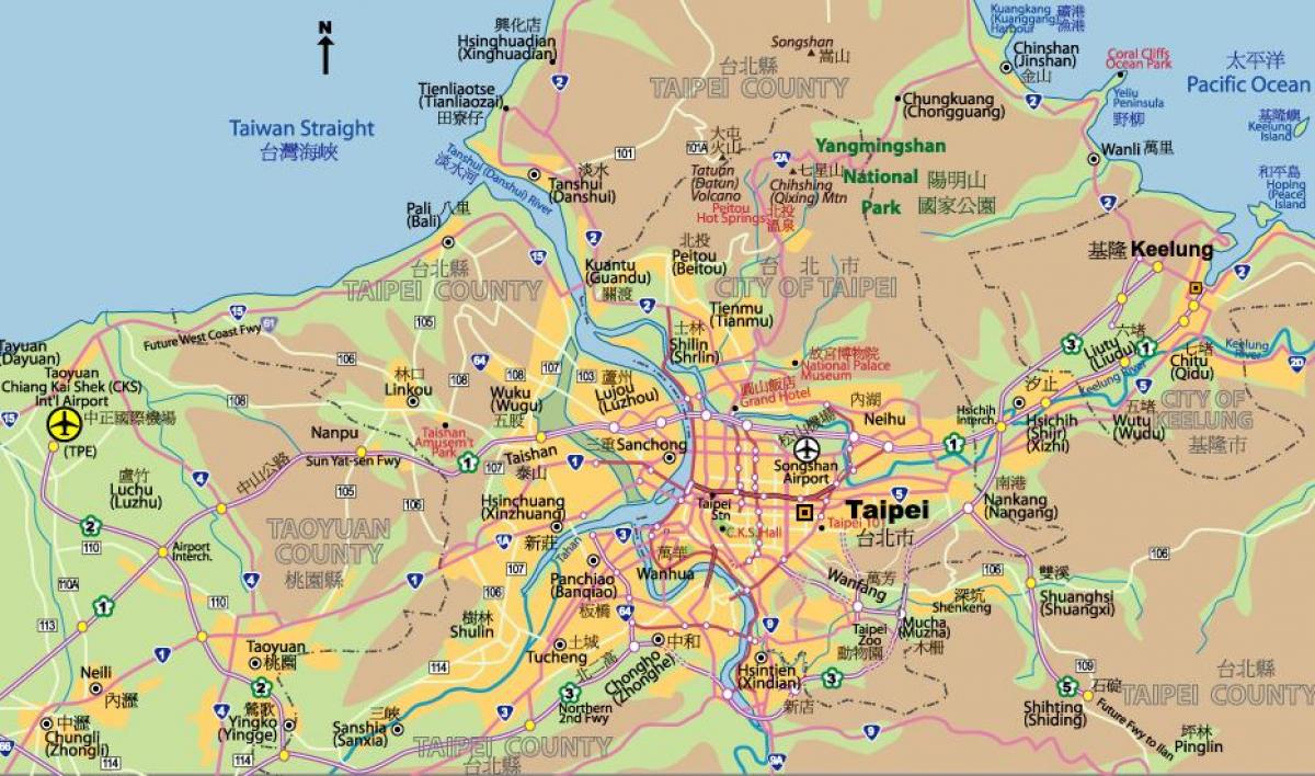 Ταϊπέι στο κέντρο της πόλης χάρτη