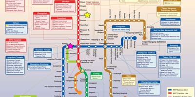 Χάρτης της Ταϊπέι τοπικό τρένο