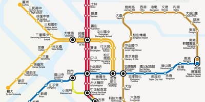 Χάρτης της Taipei mrt ναύλο 